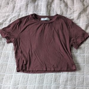 Mahina Brown Soft & Silky Crop Top